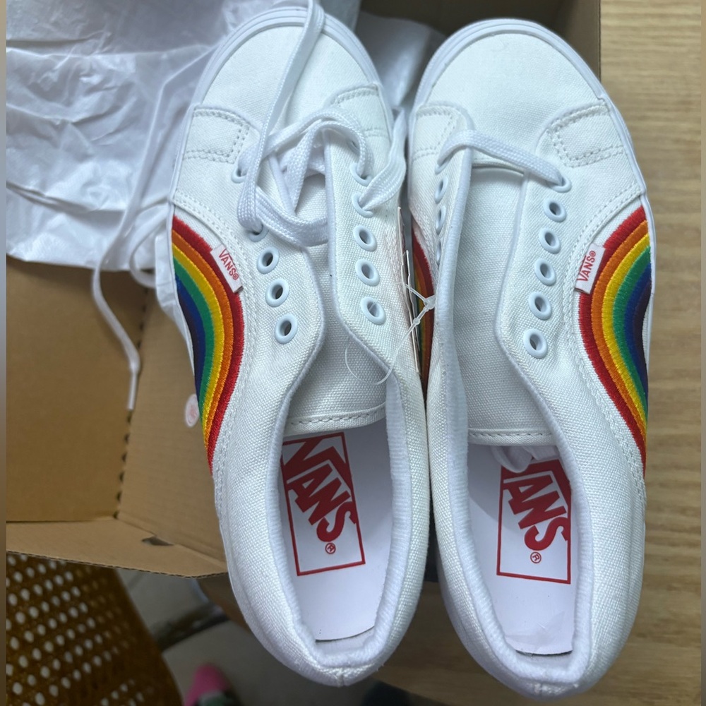 Vans with rainbow embroidery